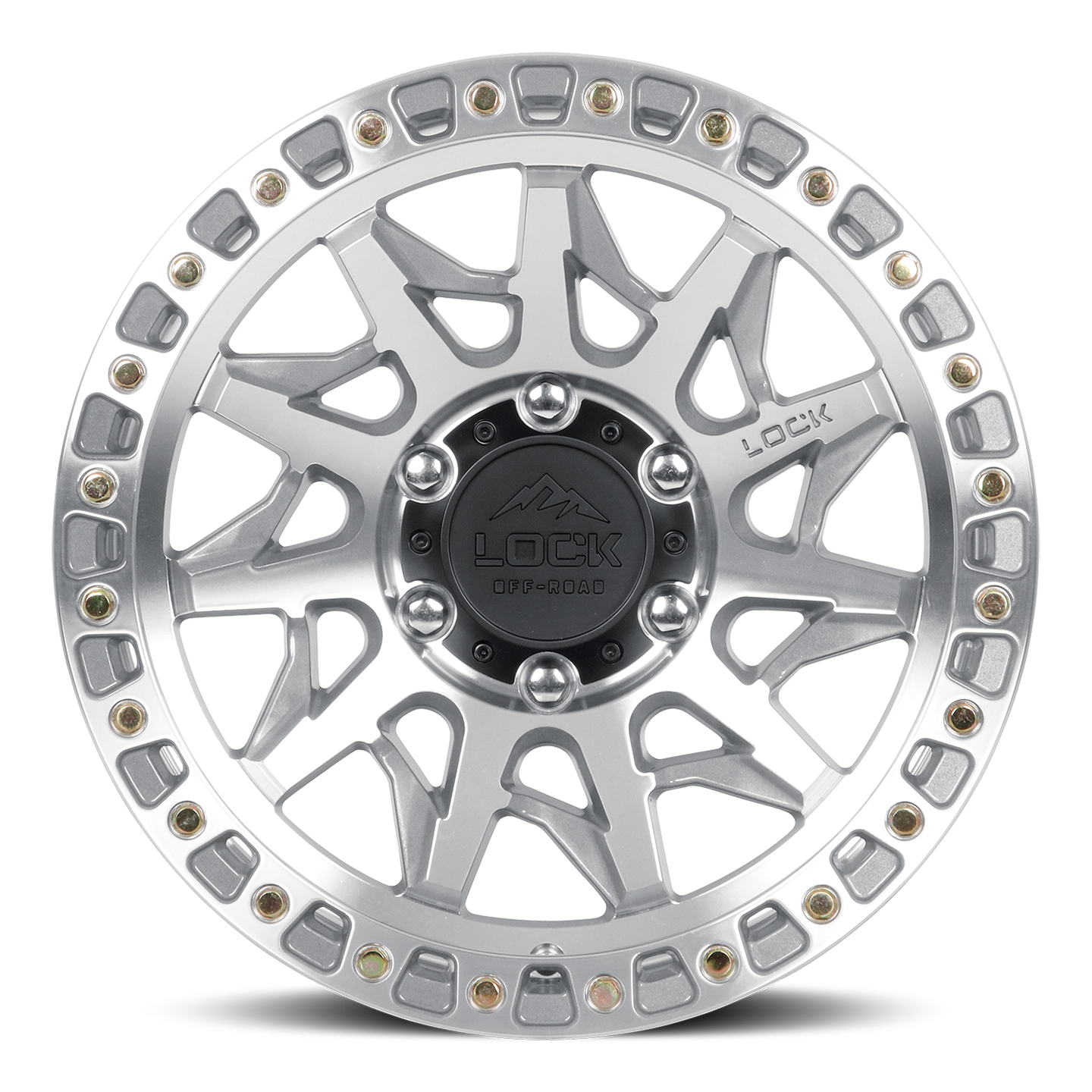 17x9 Lock Off-Road Lunatic Machine With Clear Coat Wheel 6x5.5 (1mm)