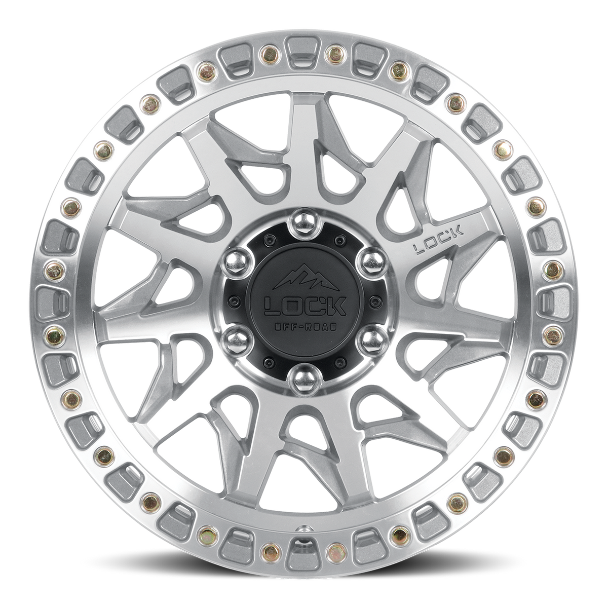 17x9 Lock Off-Road Lunatic Machine With Clear Coat Wheel 8x170 (1mm)
