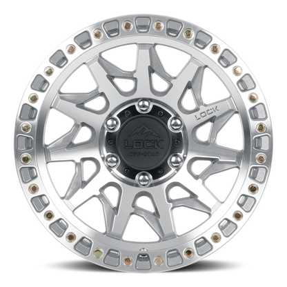 17x9 Lock Off-Road Lunatic Machine With Clear Coat Wheel 6x5.5 (-12mm)