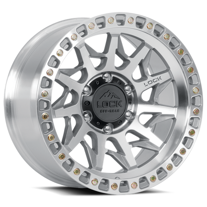 17x9 Lock Off-Road Lunatic Machine With Clear Coat Wheel 6x5.5 (-12mm)