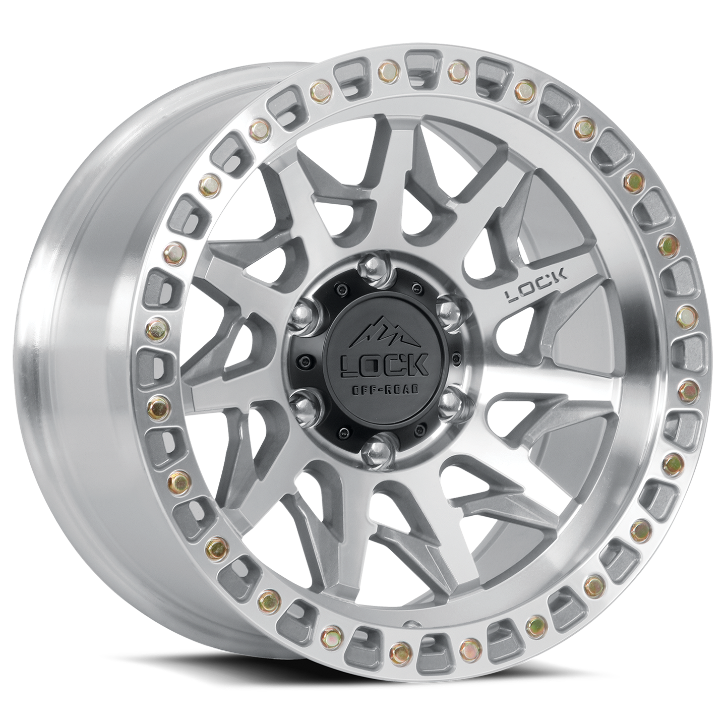 17x9 Lock Off-Road Lunatic Machine With Clear Coat Wheel 6x5.5 (1mm)