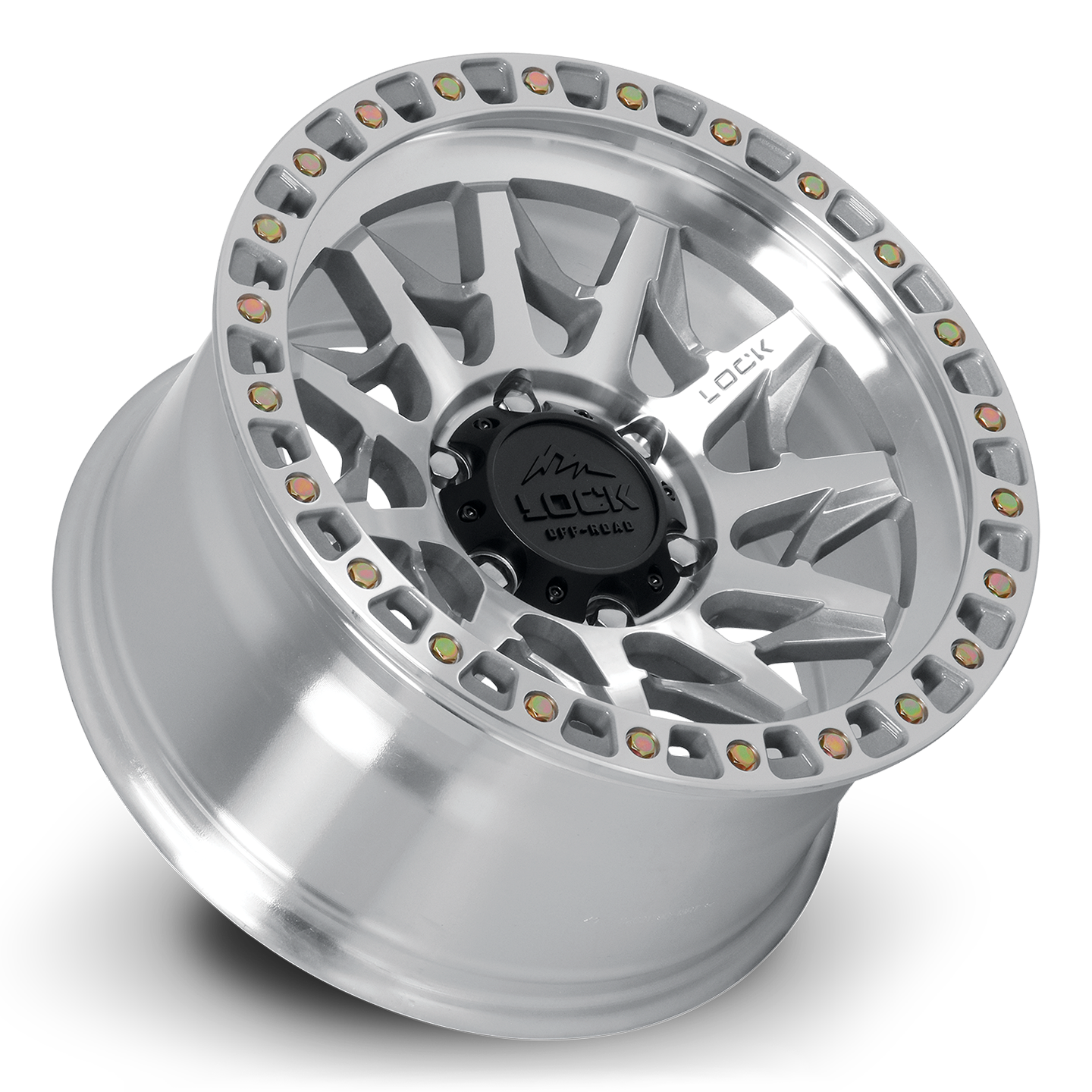 17x9 Lock Off-Road Lunatic Machine With Clear Coat Wheel 6x5.5 (1mm)