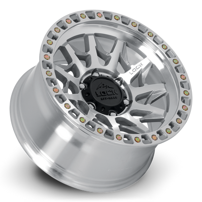 17x9 Lock Off-Road Lunatic Machine With Clear Coat Wheel 6x5.5 (1mm)