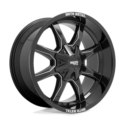 17x8 Moto Metal MO970 Gloss Black W/ Milled Spoke Wheel 8x6.5 (0mm)