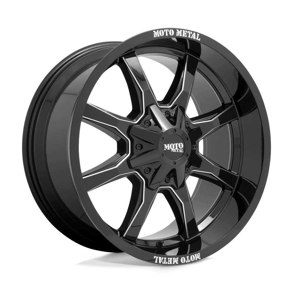 17x9 Moto Metal MO970 Gloss Black Milled Spoke Wheel 6x135/6x5.5 (-12mm)