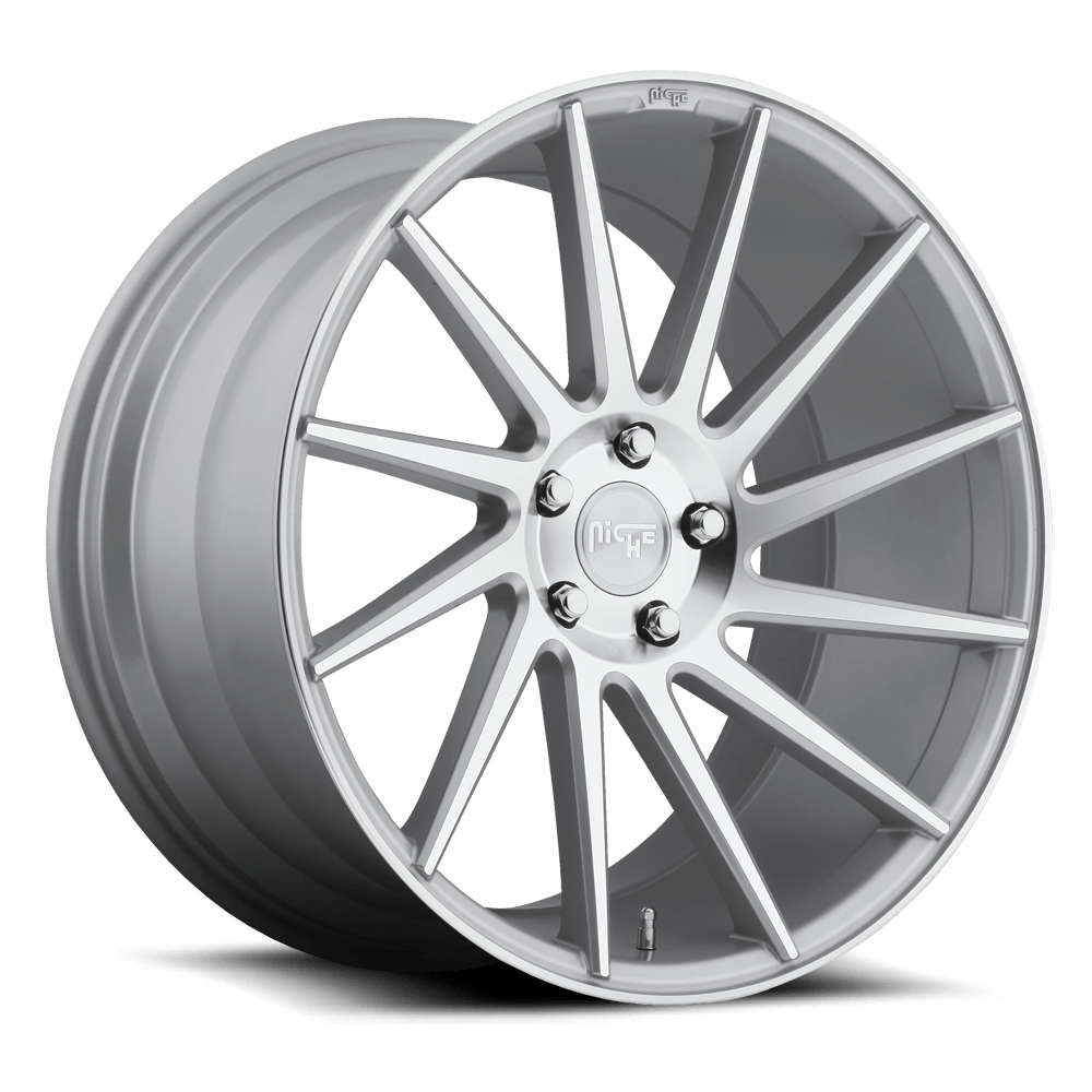 19x8.5 Niche M112 SURGE GLOSS SILVER MACHINED Wheel 5x120 (35mm)