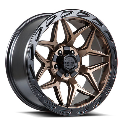 17x9 Lock Matrix Matte Bronze W/ Matte Black Ring Wheel 6x135/6x5.5 (0mm)