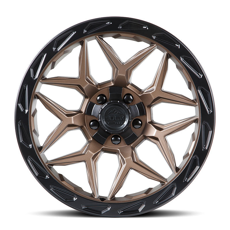 17x9 Lock Matrix Matte Bronze W/ Matte Black Ring Wheel 6x135/6x5.5 (0mm)