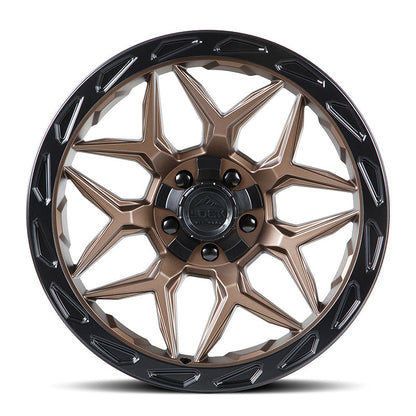 17x9 Lock Matrix Matte Bronze W/ Matte Black Ring Wheel 6x135/6x5.5 (0mm)
