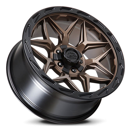 17x9 Lock Matrix Matte Bronze W/ Matte Black Ring Wheel 6x135/6x5.5 (0mm)