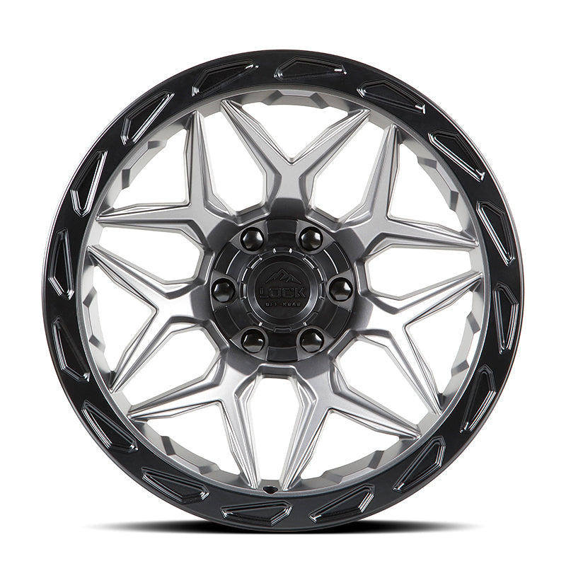 17x9 Lock Off-Road Matrix Matte Grey W/ Matte Black Ring Wheel 6x135/6x5.5 (0mm)