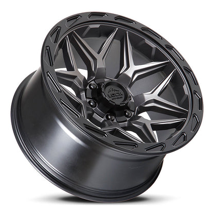 17x9 Lock Off-Road Matrix Matte Grey W/ Matte Black Ring Wheel 6x135/6x5.5 (0mm)