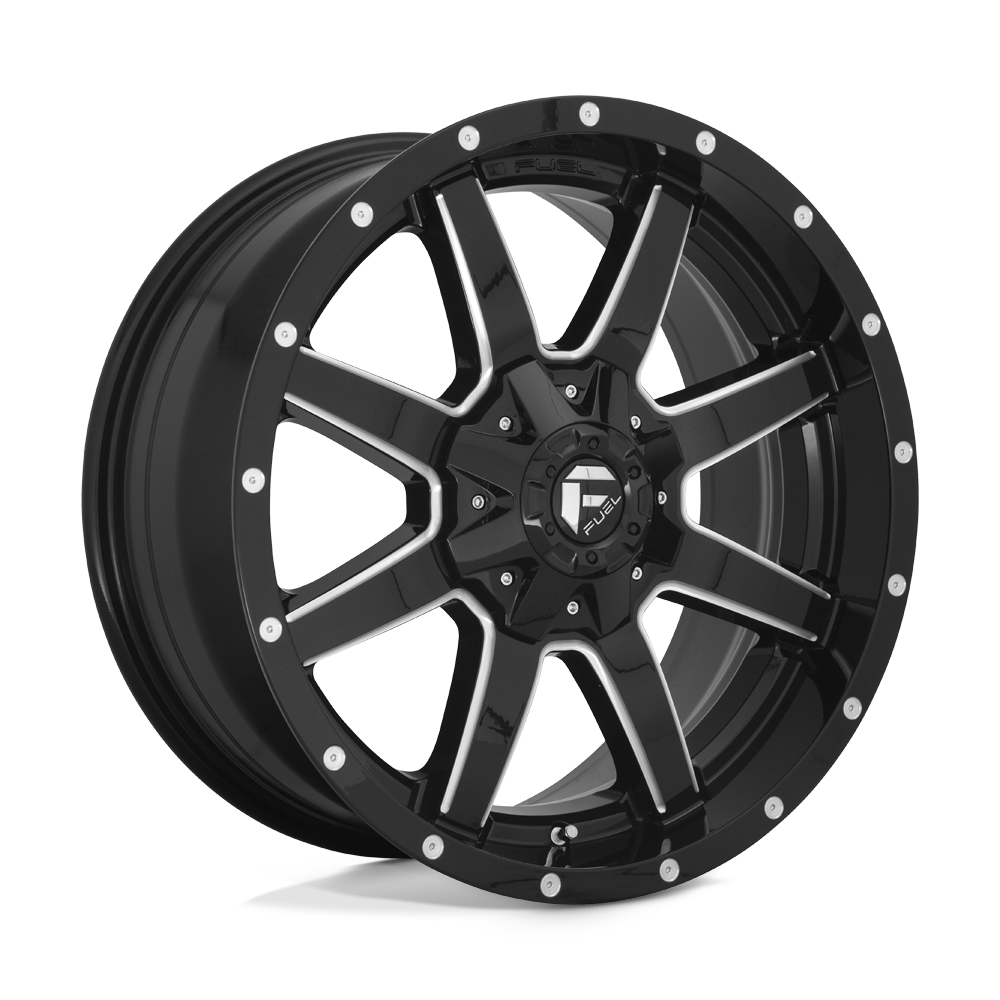 18x9 Fuel D610 Maverick Gloss Black Milled Wheel 8x6.5 (20mm)