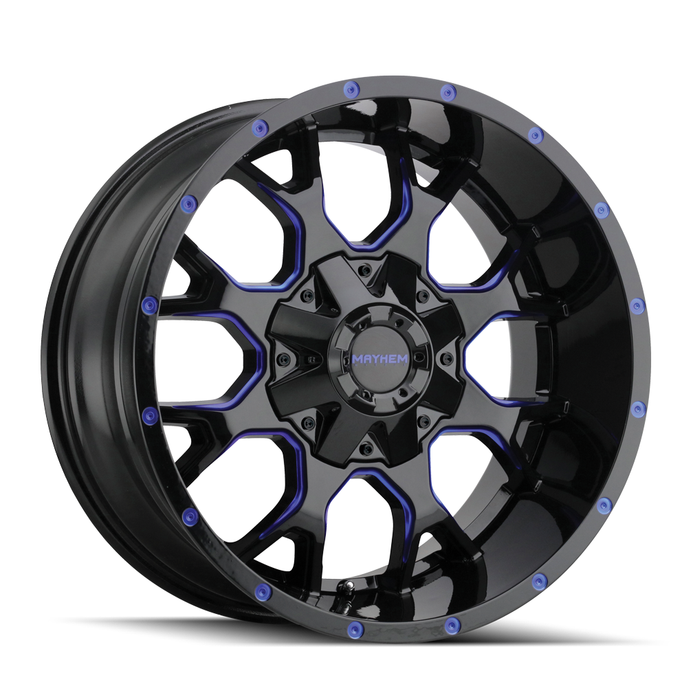 17x9 Mayhem Warrior Black W/PRISM Blue Wheel 8x6.5/8x170 (-12mm)