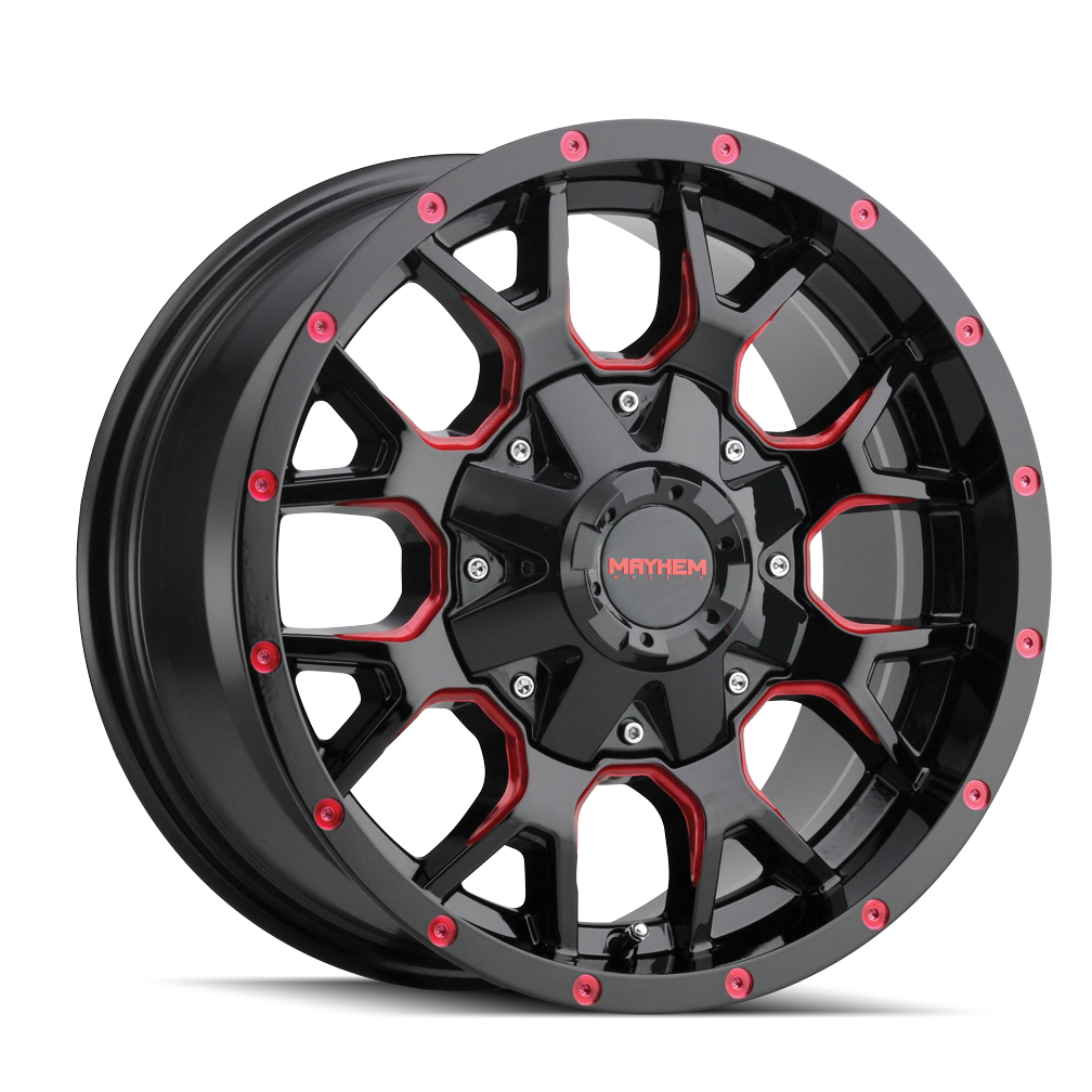 20x9 Mayhem Warrior Black W/PRISM Red Wheel 6x135/6x5.5 (18mm)