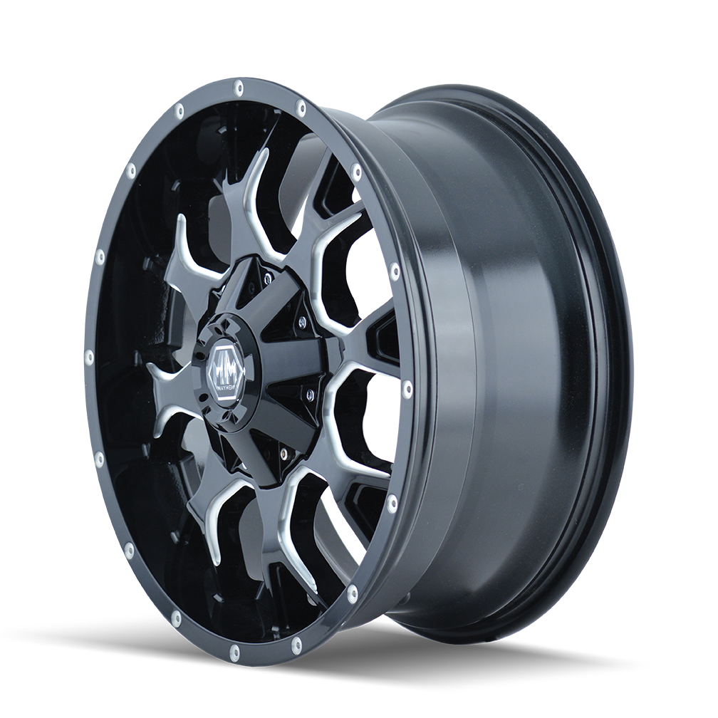 18x9 Mayhem 8015 Warrior Gloss Black Milled Wheel 8x170 (18mm)