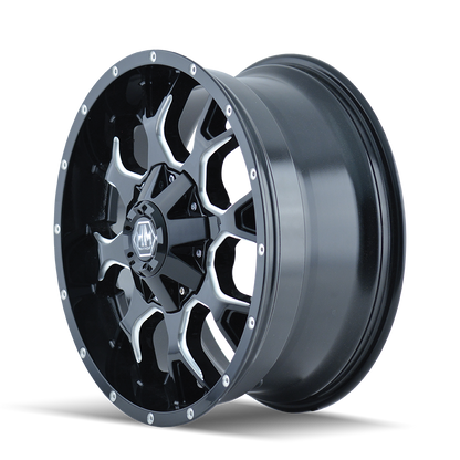 20x10 Mayhem 8015 Warrior Gloss Black Milled Wheel 8x6.5 (-25mm)
