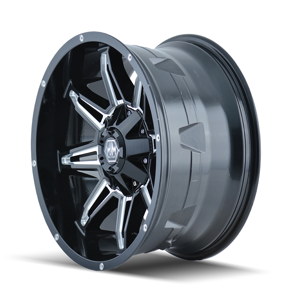 20x10 Mayhem 8090 Rampage Gloss Black Milled Wheel 8x6.5 (-25mm)