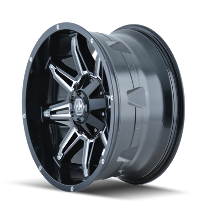 20x10 Mayhem 8090 Rampage Gloss Black Milled Wheel 8x6.5 (-25mm)