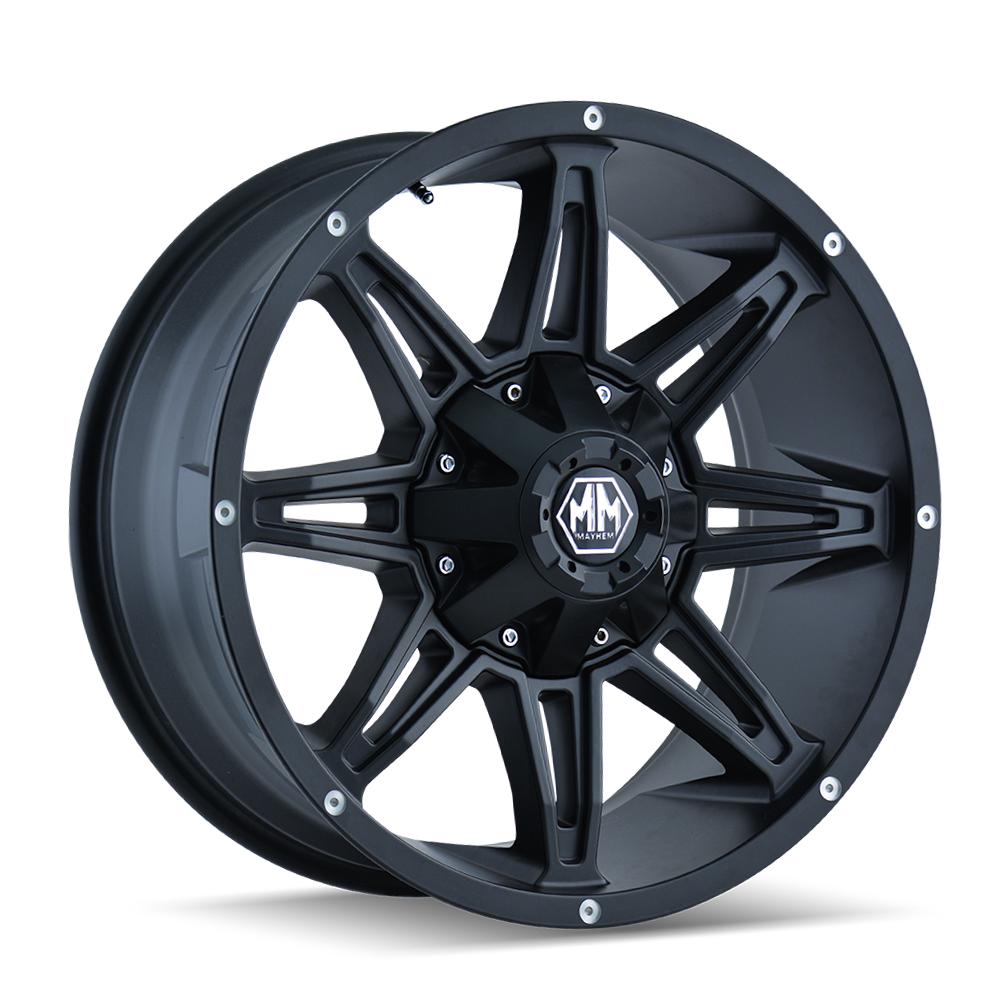 22x9.5 Mayhem Rampage Matte Black Wheel 8x6.5/8x170 (-6mm)
