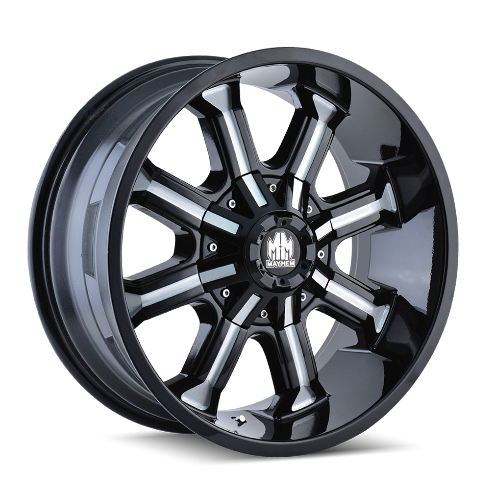 17x9 Mayhem Beast Black W/Milled Spokes Wheel 5x4.5/5x5 (18mm)