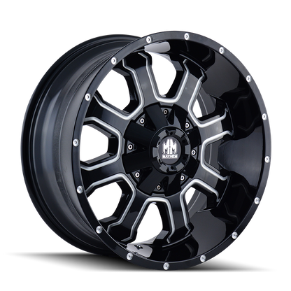 17x9 Mayhem 8103 Fierce Gloss Black Milled Wheel 8x6.5 (18mm)