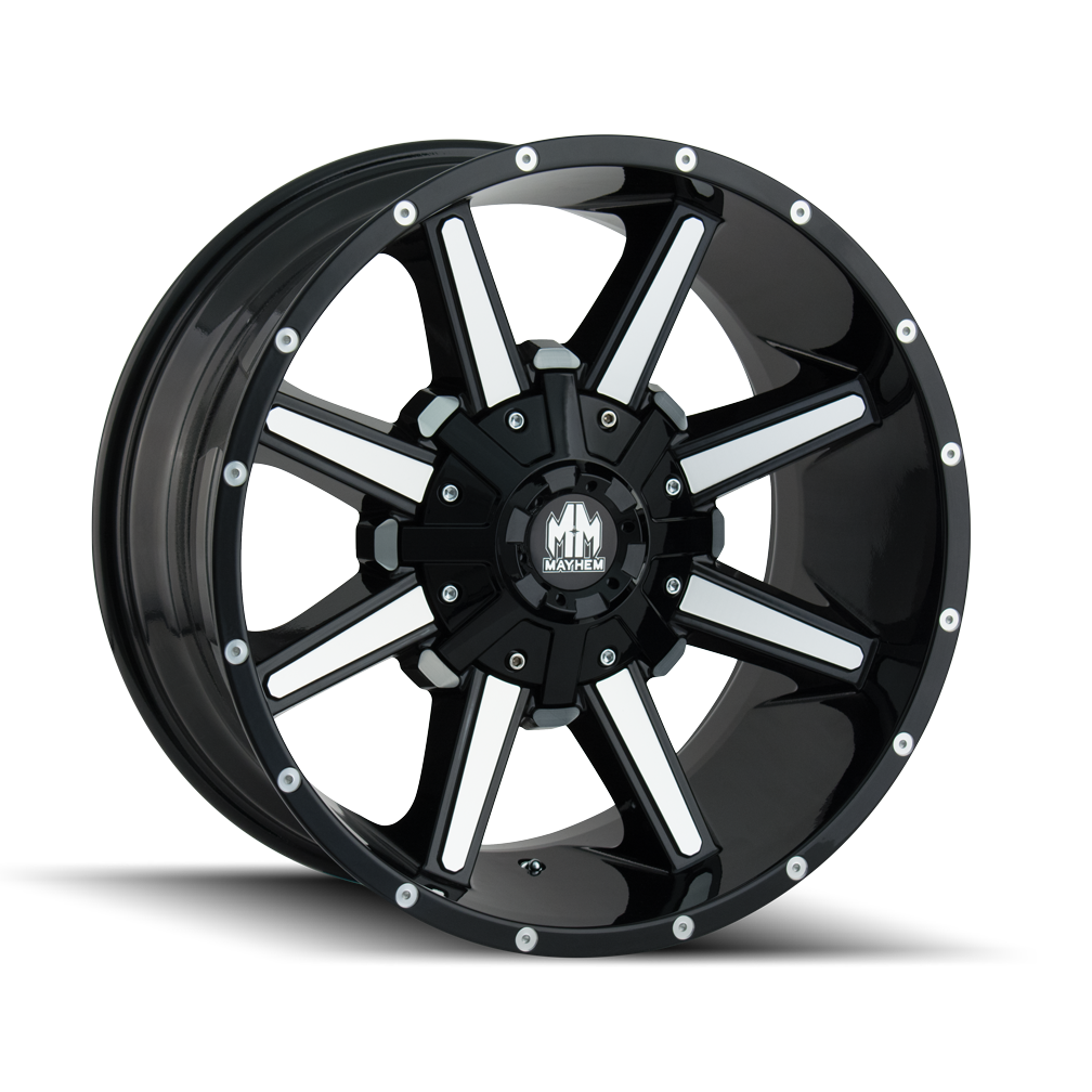 22x12 Mayhem Arsenal Black/Machined Face Wheel 8x180 (-44mm)