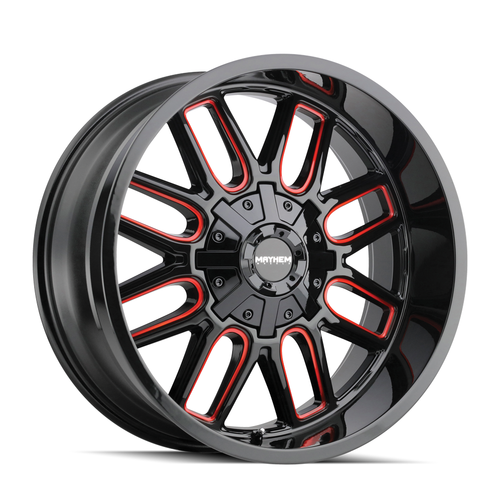 22x10 Mayhem Cogent Black W/PRISM Red Wheel 8x6.5/8x170 (-19mm)
