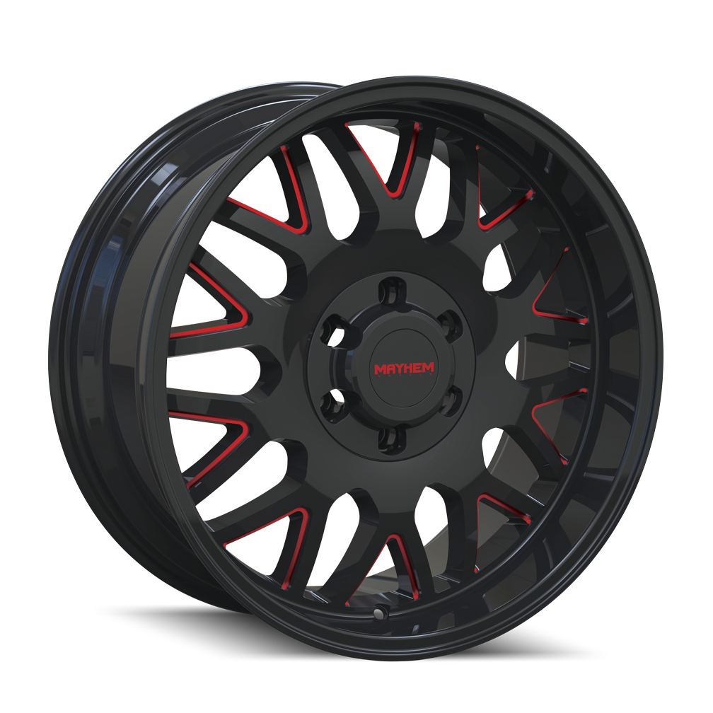 20x9 Mayhem Tripwire Black W/PRISM Red Wheel 8x6.5 (18mm)