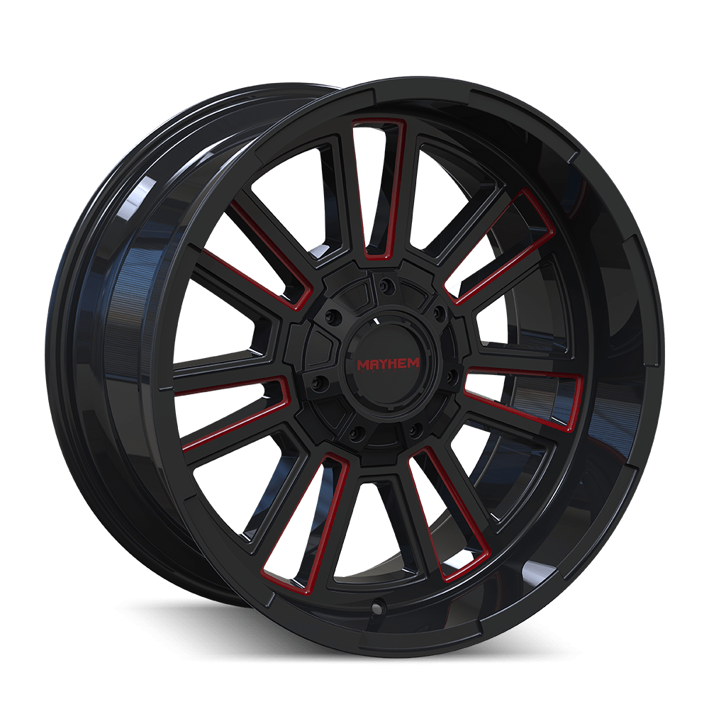 20x9 Mayhem Apollo Black W/PRISM Red Wheel 8x170 (0mm)