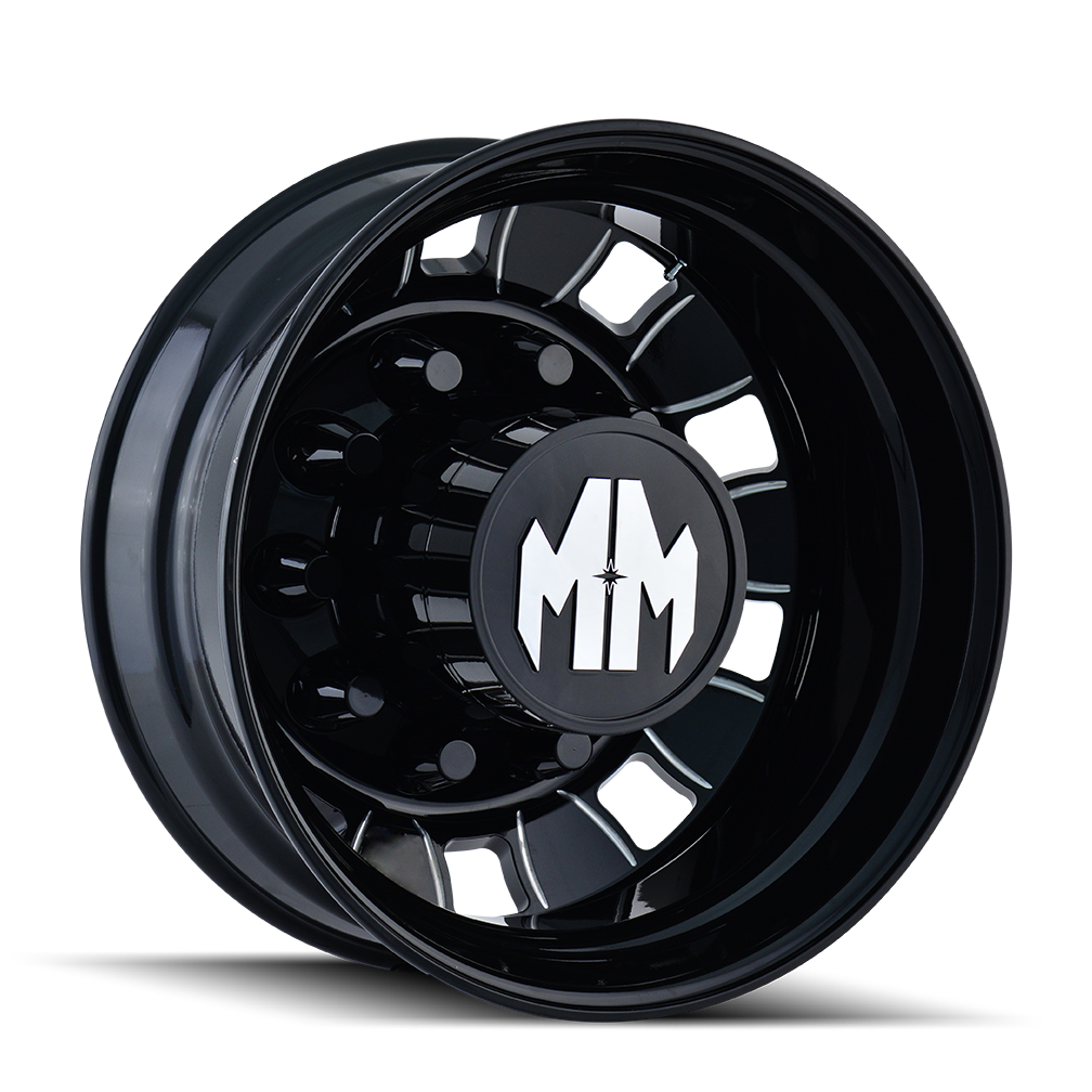 24.5x8.25 Mayhem BIGRIG REAR Black/Milled Wheel 10x285 (168mm)