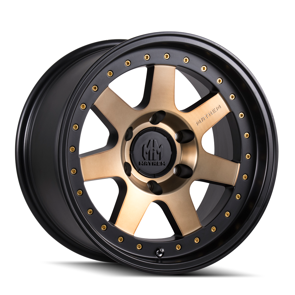 18x9 Mayhem Prodigy Matte Black W/Bronze TINT Wheel 8x170 (0mm)