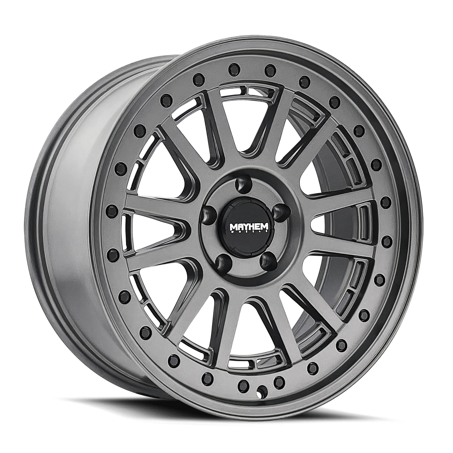 18x9 Mayhem 8305 Compass Matte Gunmetal W/ Black Bolts Wheel 6x5.5 (18mm)