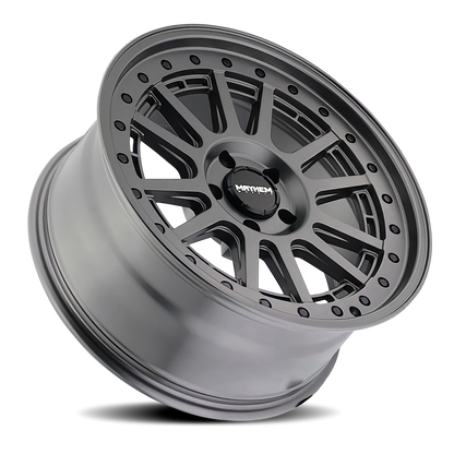18x9 Mayhem 8305 Compass Matte Gunmetal W/ Black Bolts Wheel 6x5.5 (18mm)