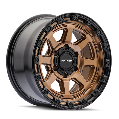 17x8.5 Mayhem 8306 Ridgeline Satin Bronze/Black Lip Wheel 6x5.5 (25mm)