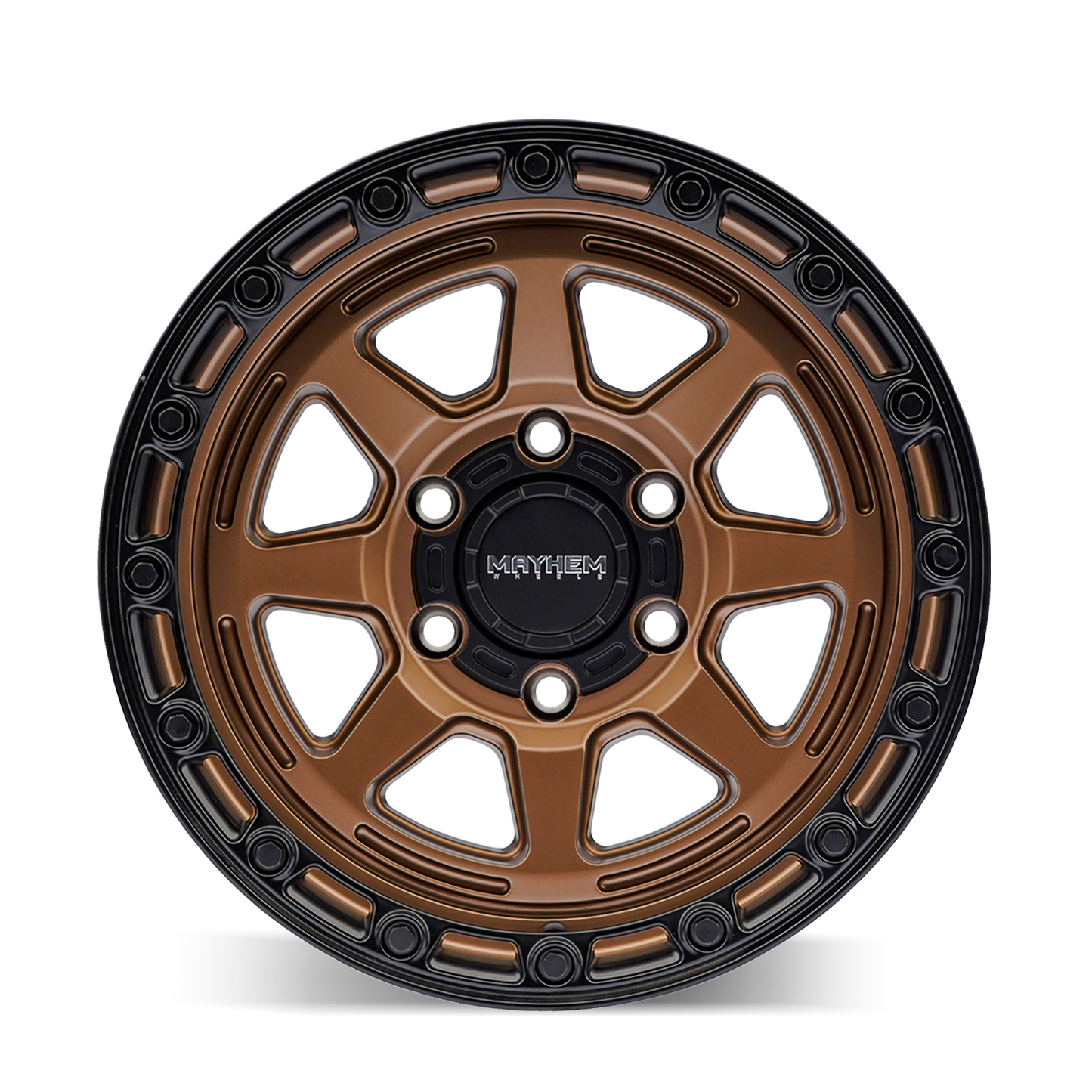 18x9 Mayhem 8306 Ridgeline Satin Bronze/Black Lip Wheel 6x5.5 (20mm)