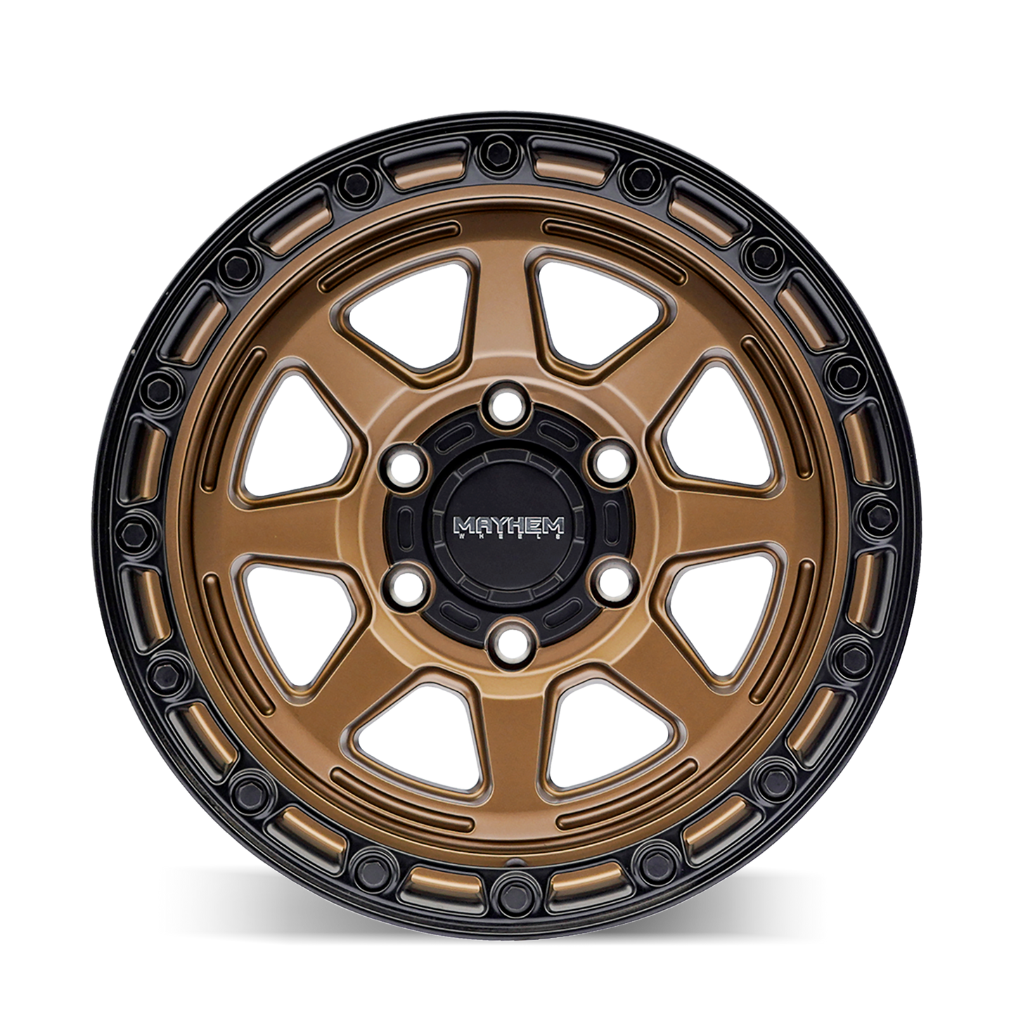 18x9 Mayhem 8306 Ridgeline Satin Bronze/Black Lip Wheel 6x5.5 (20mm)