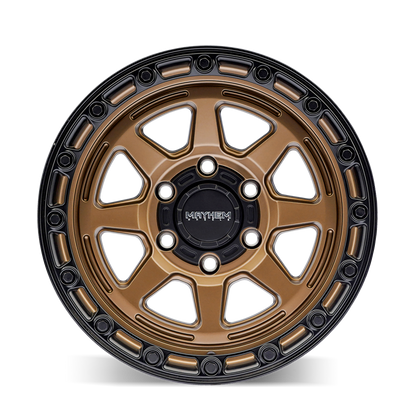 18x9 Mayhem 8306 Ridgeline Satin Bronze/Black Lip Wheel 6x5.5 (20mm)