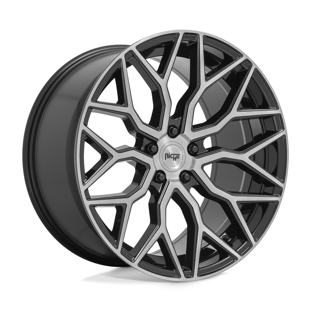 19x8.5 Niche M262 MAZZANTI Gloss Black Brushed Face Wheel 5x4.5 (35mm)