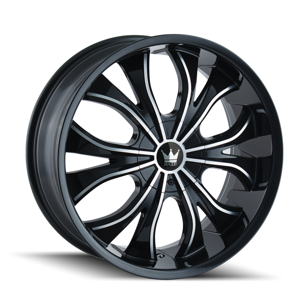 22x9.5 Mazzi Hustler Black/Machined Wheel 6x135/6x5.5 (30mm)