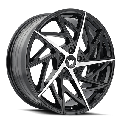 17x8 Mazzi 377 Freestyle Gloss Black Machined Wheel 5x4.25 (35mm)
