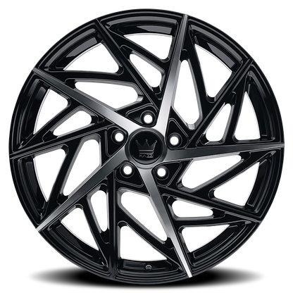 20x8.5 Mazzi 377 Freestyle Gloss Black/Machined Wheel 5x4.25 (35mm)