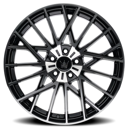 20x8.5 Mazzi 378 Jinx Black/Machined Wheel 5x112 (38mm)