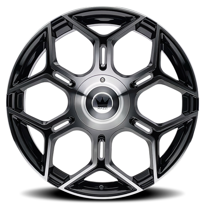 20x8.5 Mazzi 379 Libra Gloss Black/Machined Wheel 5x4.25/5x4.5 (35mm)