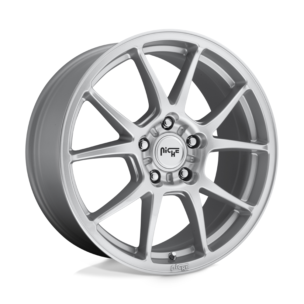 18x8 Niche M175 MESSINA GLOSS SILVER Wheel 5x4.5 (40mm)