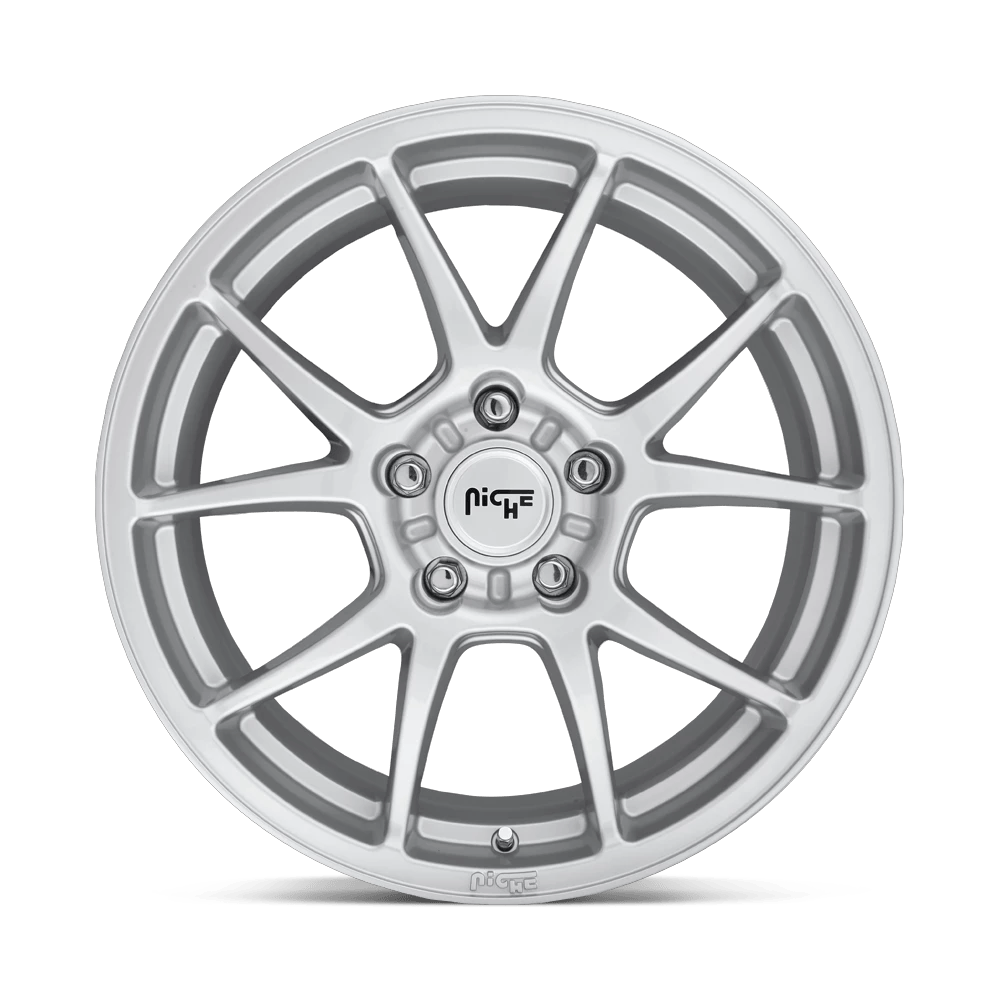18x8 Niche M175 MESSINA GLOSS SILVER Wheel 5x4.5 (40mm)