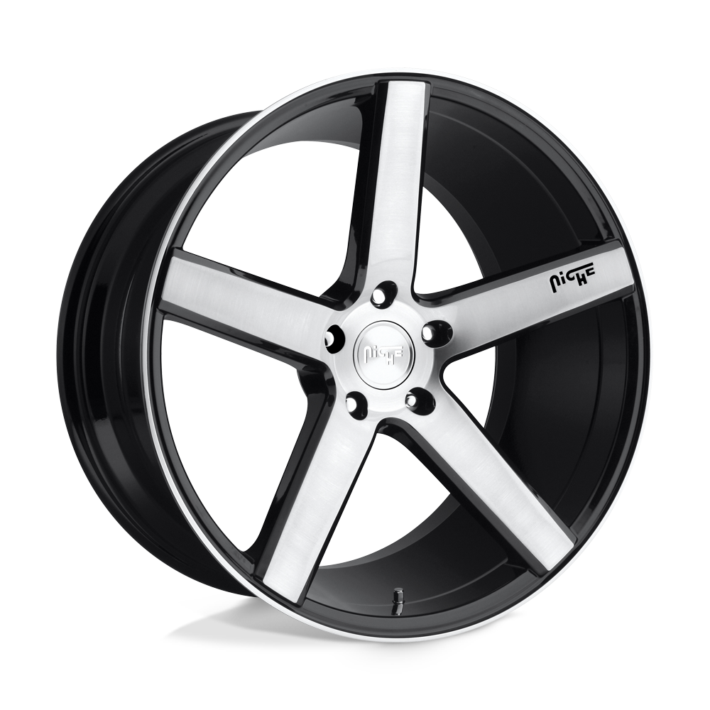 20x8.5 Niche M124 MILAN GLOSS BLACK BRUSHED Wheel 5x120 (35mm)
