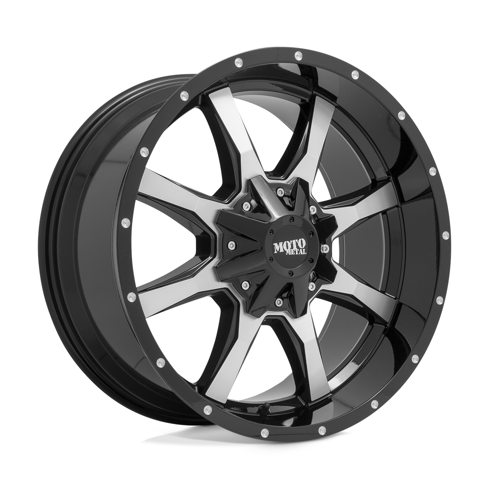 20x10 Moto Metal MO970 Gloss Black Machined Face Wheel 5x135 (-24mm)