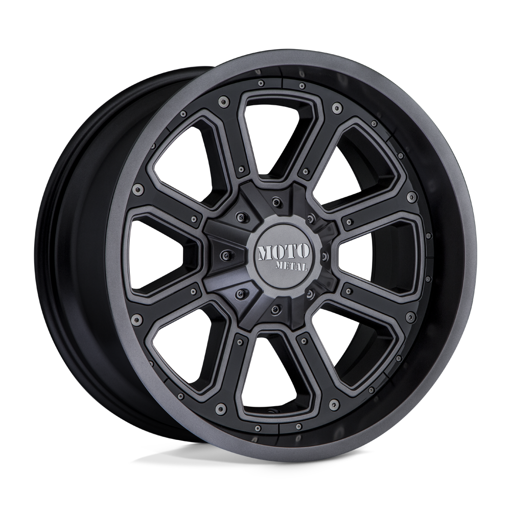 18x9 Moto Metal MO984 SHIFT Matte Gray Gloss Blk Ins Wheel 6x4.5 (18mm)