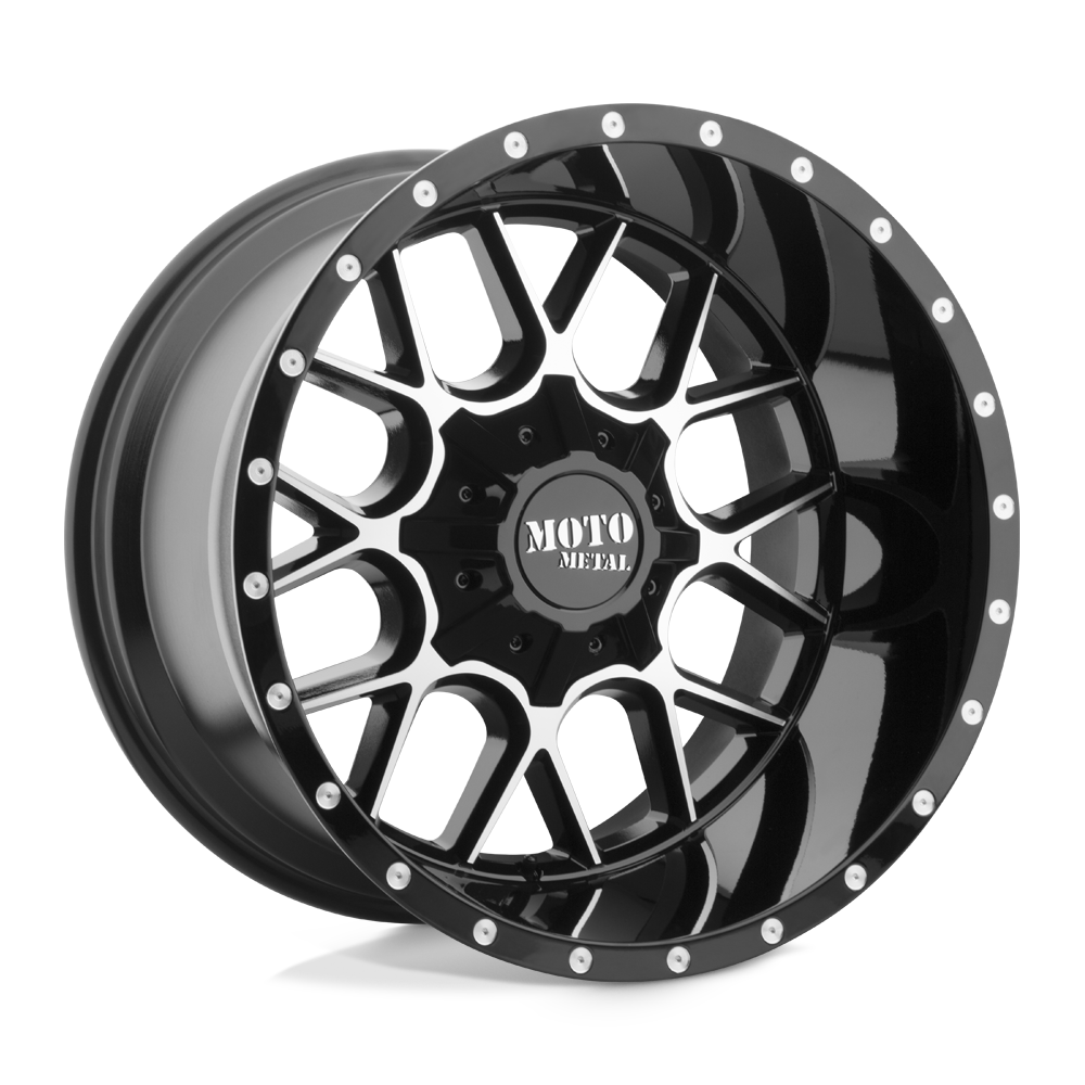 22x10 Moto Metal MO986 SIEGE Gloss Black Machined Wheel 6x5.5/6x135 (12mm)